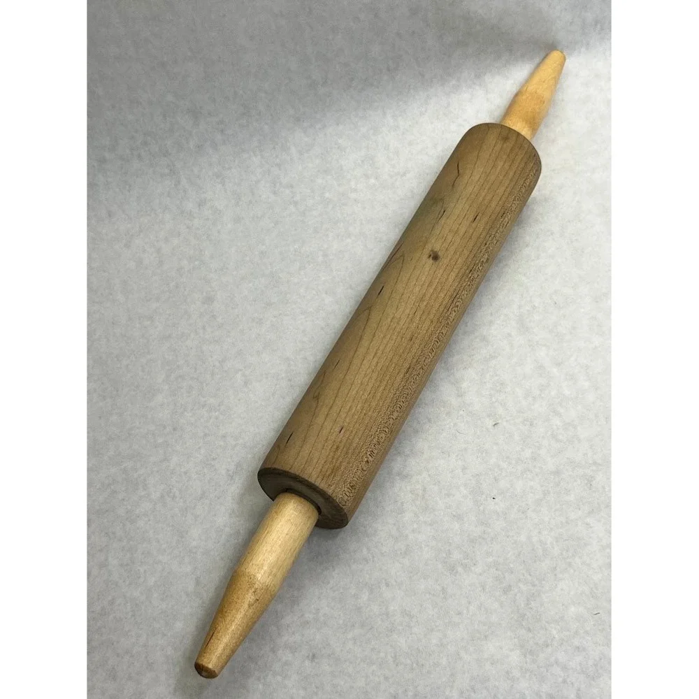Vintage Wooden Rolling Pin Classic Natural Wood Kitchen Baking Tool Farmhouse